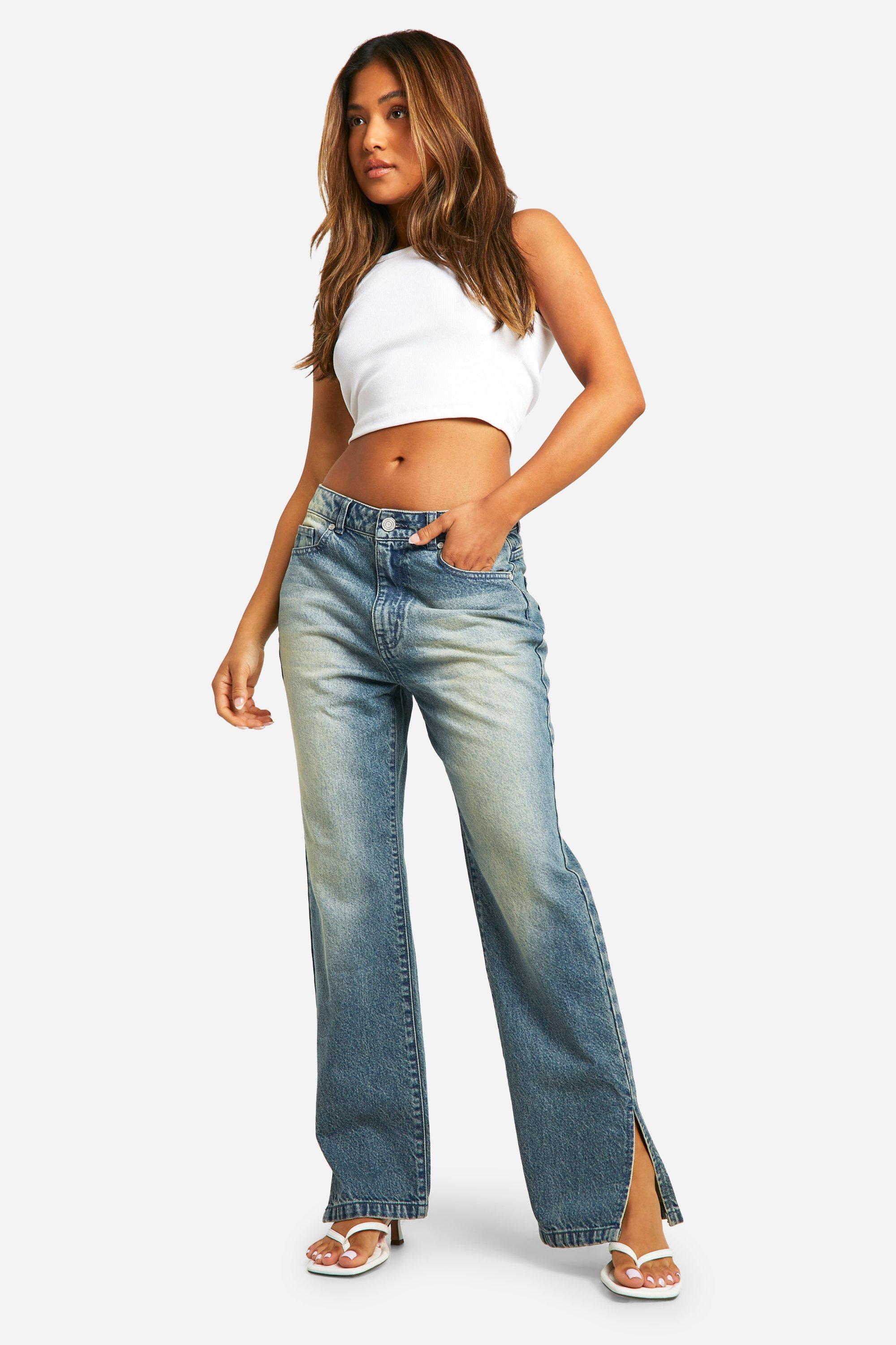 Petite Jean droit basique fendu boohoo FR